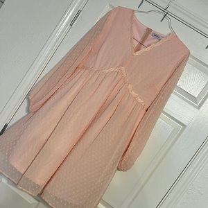 Long sleeve pink dress